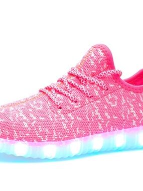 ATS Youth Girls Twinkle Light up Sneakers Size 3.5  Pink